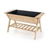 Farmhouse 2 Tier Large Outdoor Natural Wooden 5-ft Raised Garden Bed Planter Box