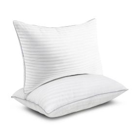 Set of 2 Machine Washable Down Alternative Bed Pillow with Cotton Cover - King