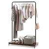 Industrial Style Heavy Duty Metal Pipe Clothes Garment Rack with Bottom Shelf