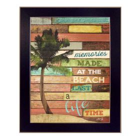 "Beach Memories" By Marla Rae, Printed Wall Art, Ready To Hang Framed Poster, Black Frame