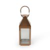 Noble House Eugene Kestrel 16" Modern Stainless Steel Lantern, Rose Gold