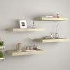 Floating Wall Shelves 4 pcs Oak 19.7"x9.1"x1.5" MDF