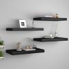 Floating Wall Shelves 4 pcs Black 19.7"x9.1"x1.5" MDF