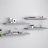 Floating Wall Shelves 4 pcs Gray 31.5"x9.3"x1.5" MDF