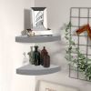 Wall Corner Shelves 2 pcs Concrete Gray 9.8"x9.8"x1.4" MDF