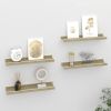 Wall Shelves 4 pcs White and Sonoma Oak 15.7"x3.5"x1.2"