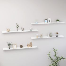 Wall Shelves 4 pcs White 45.3"x3.5"x1.2"