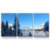 3 Panels Framed Winter Landscape Canvas Wall Art Decor,3 Pieces Mordern Canvas Decoration Painting for Office,Dining room,Living room, Bedroom Decor-R