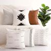 Throw Pillow Set 6, 18x18 Vegan leather throw pillow, Modern Minimal Accent Pillow Covers