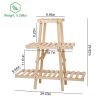 Wooden Plant Stand 3-Tier Potted Flower Shelf Multi-tier Flower Pot Rack Holder Triangle Ladder Plant Vase Display Rack 82lbs Max Load for Indoor Pati