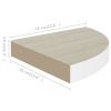 Wall Corner Shelves 4 pcs Oak and White 13.7"x13.7"x1.4" MDF