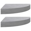 Wall Corner Shelves 2 pcs Concrete Gray 9.8"x9.8"x1.4" MDF