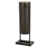 DecMode Modern Style Large Black Cylinder Metal Lantern with Pierced Metal Boho Pattern on Metal Base, 10' x 27'