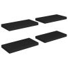 Floating Wall Shelves 4 pcs Black 19.7"x9.1"x1.5" MDF