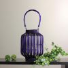 20" Tropicalia Deep Purple Cabana Tiki Bar Votive Candle Holder Lantern