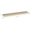 Wall Shelves 2 pcs White and Sonoma Oak 23.6"x3.5"x1.2"