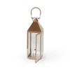 Noble House Tulsa 22" Modern Outdoor Stainless Steel Lantern in Rose Gold