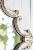 30" x 23.5" Artistic White Diamond Scrollwork Mirror, Home Accent Mirror for Living Room, Entryway, Bedroom, Office