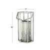 DecMode Indoor 10"W, 18"H Contemporary Stainless Steel Lantern, Silver, 1 - Piece