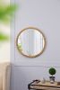 20" x 20" Circle Wall Mirror with Wooden Frame, Wall Mirror for Living Room, Dining Room, Foyer, Bathroom, Office