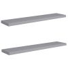 Floating Wall Shelves 2 pcs Gray 47.2"x9.3"x1.5" MDF