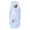 Modern and Elegant White Ceramic Vase with Gold Design