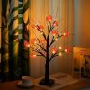 1pc 2FT LED Spooky Tree Lights, Orange, Lighted Black Halloween Tree For Tabletop, Battery Operated Halloween Tree With Lights For Halloween Decoratio