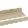 Wall Shelves 4 pcs White and Sonoma Oak 15.7"x3.5"x1.2"