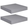 Floating Wall Shelves 2 pcs Gray 9.1"x9.3"x1.5" MDF