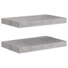 Floating Wall Shelves 2 pcs Concrete Gray 15.7"x9.1"x1.5" MDF