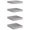 Floating Wall Shelves 4 pcs Concrete Gray 9.1"x9.3"x1.5" MDF