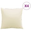 Throw Pillows 4 pcs Cream 15.7"x15.7" Fabric