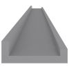 Wall Shelves 4 pcs Gray 45.3"x3.5"x1.2"