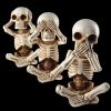 3pcs Skeletons Statue, Halloween Figurines Home Decorative Decor,Fantastic Ornaments Skull , Home Office Room Decor Birthday Halloween ,Indoor Home De