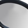 28 Inch Round Wooden Floating Beveled Wall Mirror, Black