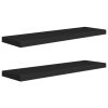 Floating Wall Shelves 2 pcs Black 35.4"x9.3"x1.5" MDF