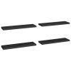 Floating Wall Shelves 4 pcs Black 35.4"x9.3"x1.5" MDF