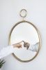 26" x 32" Circle Wall Mirror with Gold Metal Frame, Accent Mirror for Living Room, Entryway, Office