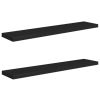 Floating Wall Shelves 2 pcs Black 47.2"x9.3"x1.5" MDF