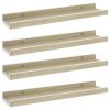 Wall Shelves 4 pcs White and Sonoma Oak 15.7"x3.5"x1.2"