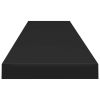 Floating Wall Shelves 2 pcs Black 47.2"x9.3"x1.5" MDF