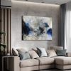 Framed Canvas Wall Art Decor Abstract Style Painting,Blue and White Color Painting Decoration For Office Living Room, Bedroom Decor-Ready To Hang