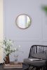 20" x 20" Circle Wall Mirror with Wooden Frame, Wall Mirror for Living Room, Dining Room, Foyer, Bathroom, Office