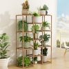 Multi-tier Wooden Plant Stand 11 Potted Flower Display Shelf Rack Vase Holder for Patio Balcony Garden