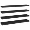 Floating Wall Shelves 4 pcs Black 47.2"x9.3"x1.5" MDF