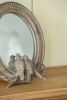 7.5x9.5" Corella Oval Bird Mirror with Resin Frame, Desk Mirror with Stand for Counter Bedroom Bathroom