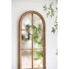 24x79" Half-Round Elongated Mirror with Decorative Window Look Classic Architecture Style Solid Fir Wood Interior Decor