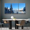 3 Panels Framed Winter Landscape Canvas Wall Art Decor,3 Pieces Mordern Canvas Decoration Painting for Office,Dining room,Living room, Bedroom Decor-R