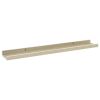 Wall Shelves 2 pcs White and Sonoma Oak 23.6"x3.5"x1.2"