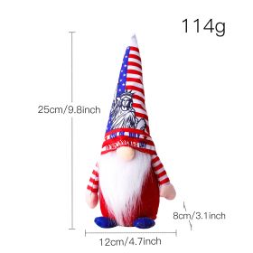 Independence Day Liberty Rudolph Doll Fan Flag American National Day Goddess Statue Hat Faceless Doll Outdoor Festive Decoration (Color: 1, Height: 11cm-30cm)